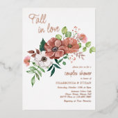 Herfst in liefdesherfst koppels schotelend Roos Go Folie Uitnodiging (Voorkant)