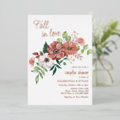 Herfst in liefdesherfst koppels schotelend Roos Go Folie Uitnodiging (Staand Voorkant)