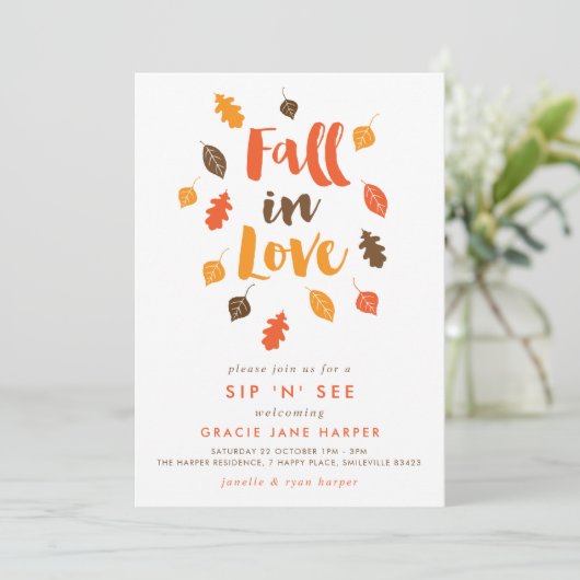 Herfst in liefdesherfst leest Sip & See Kaart (Staand voorkant)