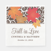 Herfst in liefdesherfst leveert huwelijksmonogram servet (Voorkant)