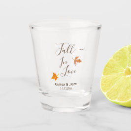 Herfst in liefdesherfst leveert weddenschap shot glas
