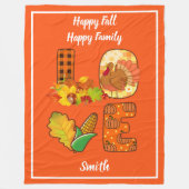 Herfst in liefdesherfst Tekst en kleur aanpassen Fleece Deken (Voorkant)