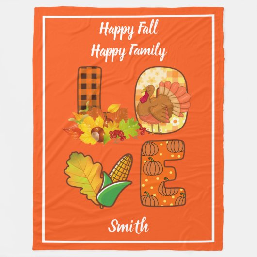 Herfst in liefdesherfst Tekst en kleur aanpassen Fleece Deken (Voorkant)