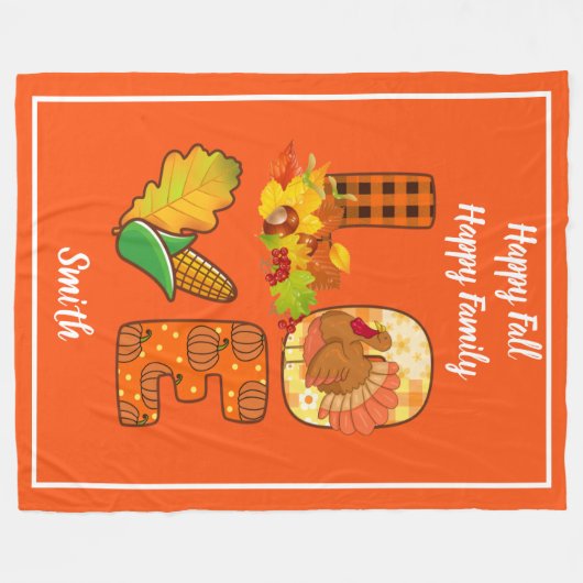Herfst in liefdesherfst Tekst en kleur aanpassen Fleece Deken (Voorkant (Horizontaal))