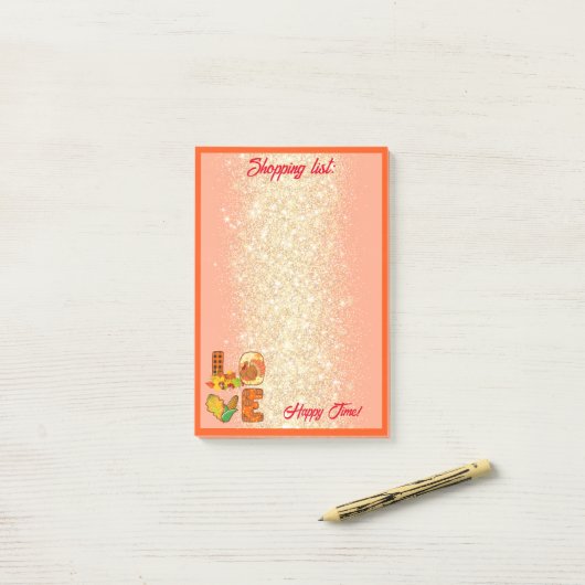 Herfst in liefdesherfst Tekst en kleur aanpassen Post-it® Notes (Op bureau)