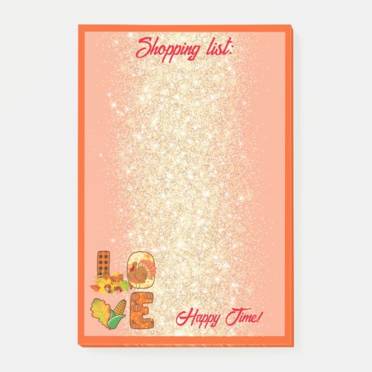 Herfst in liefdesherfst Tekst en kleur aanpassen Post-it® Notes (Voorkant)