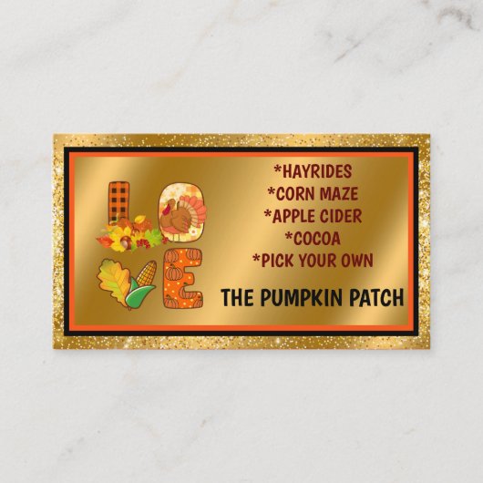 Herfst in liefdesherfst Tekst en kleur aanpassen Visitekaartje (Voorkant)