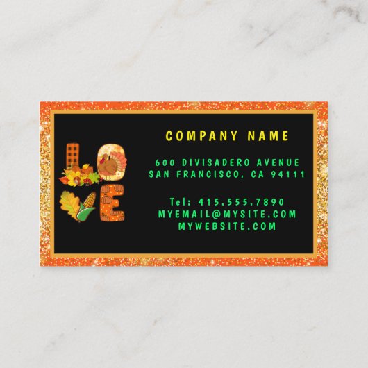 Herfst in liefdesherfst Tekst en kleur aanpassen Visitekaartje (Achterkant)