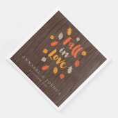 Herfst in liefdesherfst trouwdag/verloedering servet (Hoek)