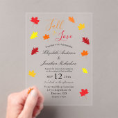 Herfst in liefdesherfst vertrekt bruiloft acryl uitnodigingen (Insitu (Draagbaar))