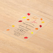 Herfst in liefdesherfst vertrekt bruiloft acryl uitnodigingen (Laagn)