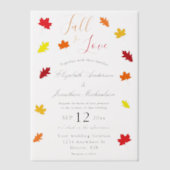 Herfst in liefdesherfst vertrekt bruiloft vellum uitnodigingen (Voorkant)