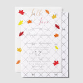 Herfst in liefdesherfst vertrekt bruiloft vellum uitnodigingen (Offset (Uitnodiging))