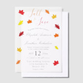 Herfst in liefdesherfst vertrekt bruiloft vellum uitnodigingen (Offset)