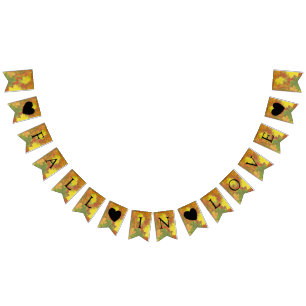 Herfst in liefdeskleurige bladeren - vlaggen bunde vlaggetjes