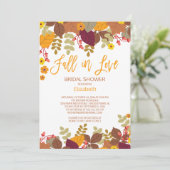 Herfst in Lov Autumn Leaves Bridal Shower Invitati Kaart (Staand voorkant)