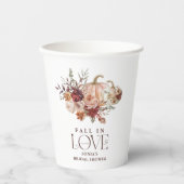 Herfst in Love 'Autumn Blooms Pumpkin Vrijgezellen Papieren Bekers (Voorkant)