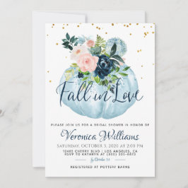 Herfst in Love Autumn Bridal Shower Invitation Kaart