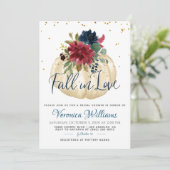 Herfst in Love Autumn Bridal Shower Invitation Kaart (Staand voorkant)