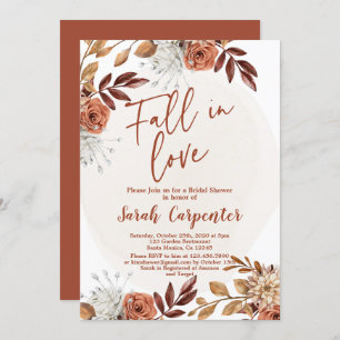 Herfst in Love Autumn Bridal Shower Invitation Kaart