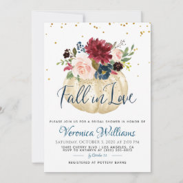 Herfst in Love Autumn Bridal Shower Invitation Kaart