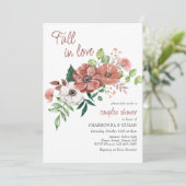 Herfst in Love Autumn Flowers Couples Shower Kaart (Staand voorkant)