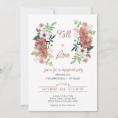 Herfst in Love Autumn Flowers Engagement Party Kaart (Voorkant)