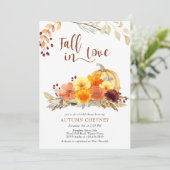 Herfst in Love Autumn Flowers Vrijgezellenfeest Kaart (Staand voorkant)
