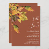 Herfst in Love Autumn Foliage Elegant Verloving Kaart (Voorkant / Achterkant)
