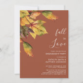Herfst in Love Autumn Foliage Elegant Verloving Kaart (Voorkant)