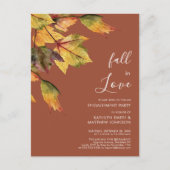 Herfst in Love Autumn Foliage Elegant Verloving Uitnodiging Briefkaart (Voorkant)