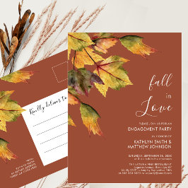 Herfst in Love Autumn Foliage Elegant Verloving Uitnodiging Briefkaart