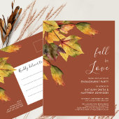 Herfst in Love Autumn Foliage Elegant Verloving Uitnodiging Briefkaart