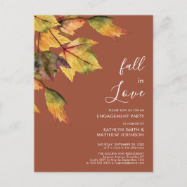 Herfst in Love Autumn Foliage Elegant Verloving Uitnodiging Briefkaart