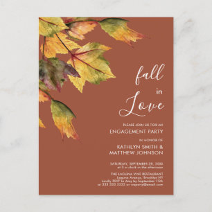 Herfst in Love Autumn Foliage Elegant Verloving Uitnodiging Briefkaart