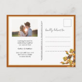Herfst in Love Autumn Foliage Elegant Verloving Uitnodiging Briefkaart (Achterkant)