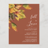 Herfst in Love Autumn Foliage Elegant Verloving Uitnodiging Briefkaart (Voorkant)