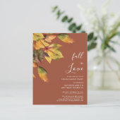 Herfst in Love Autumn Foliage Elegant Verloving Uitnodiging Briefkaart (Staand voorkant)