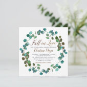 Herfst in Love Autumn Greenery Wreath Vrijgezellen Kaart (Staand voorkant)