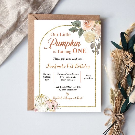 Herfst in Love Autumn Harvest Pumpkin 1e Verjaarda Kaart