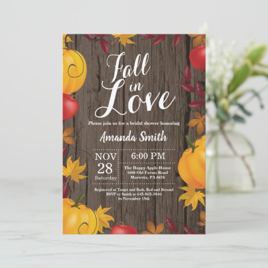 Herfst in Love Autumn Harvest Pumpkin Vrijgezellen Kaart (Staand voorkant)