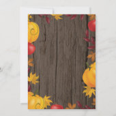 Herfst in Love Autumn Harvest Pumpkin Vrijgezellen Kaart (Achterkant)