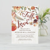 Herfst in Love Autumn Harvest Pumpkin Vrijgezellen Kaart (Staand voorkant)