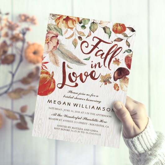 Herfst in Love Autumn Harvest Pumpkin Vrijgezellen Kaart