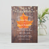 Herfst in Love Autumn Leaf String Lights Wedding Kaart (Staand voorkant)