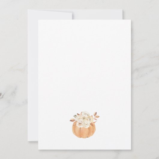 Herfst in Love Autumn Pumpkin Baby shower Uitnodig Kaart (Achterkant)