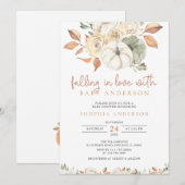 Herfst in Love Autumn Pumpkin Baby shower Uitnodig Kaart (Voorkant / Achterkant)