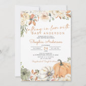 Herfst in Love Autumn Pumpkin Baby shower Uitnodig Kaart (Voorkant)