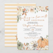 Herfst in Love Autumn Pumpkin Baby shower Uitnodig Kaart (Voorkant / Achterkant)