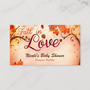 Herfst in Love Autumn Pumpkins Diaper Raffle Cards Informatiekaartje